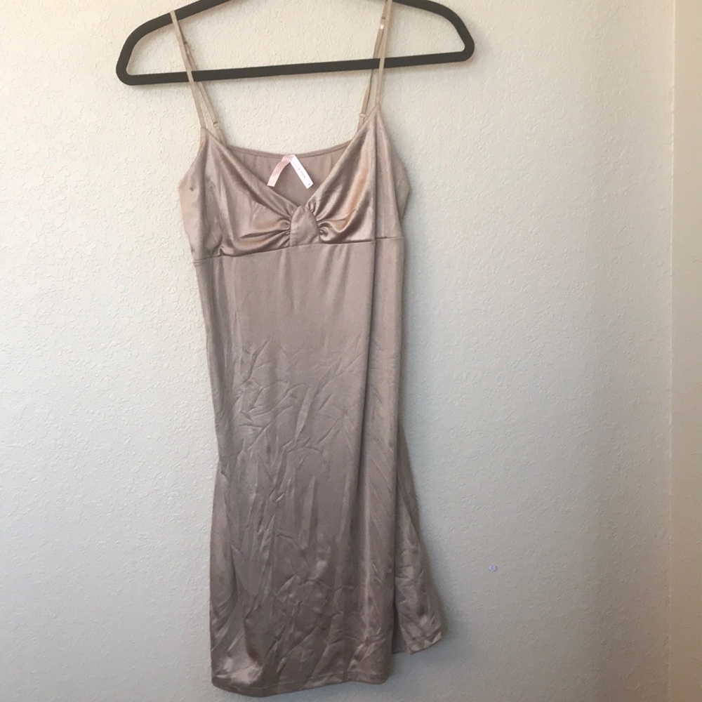 {UO} Sparkle & Fade Gold Slip dress